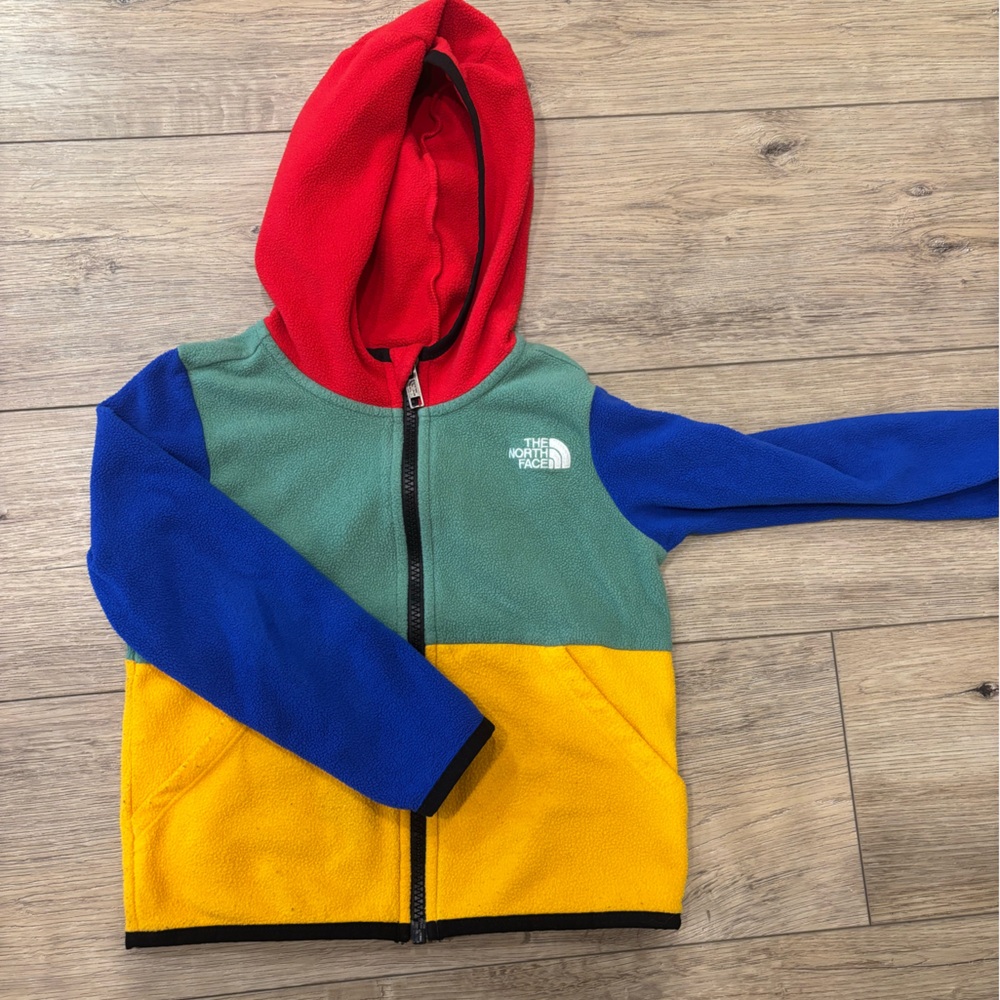 The North Face Red and Green Fleece Jacket